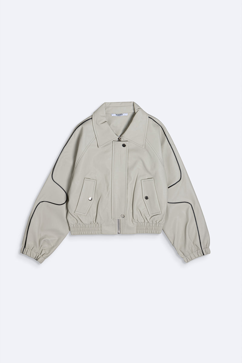 DETAILED CROP LEATHER JACKET
