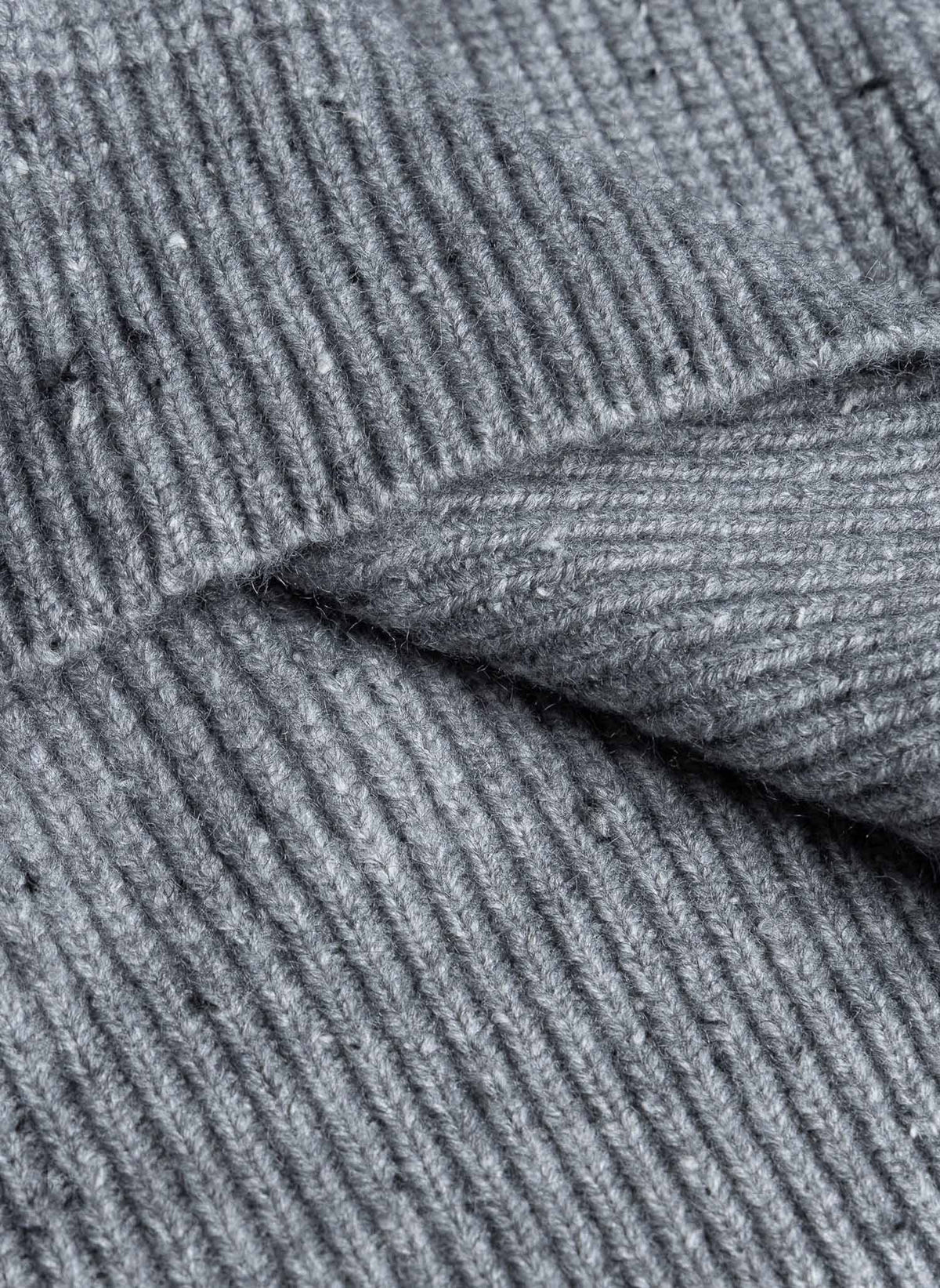 FLECKED FRONT ZIP  KNIT HOODIE