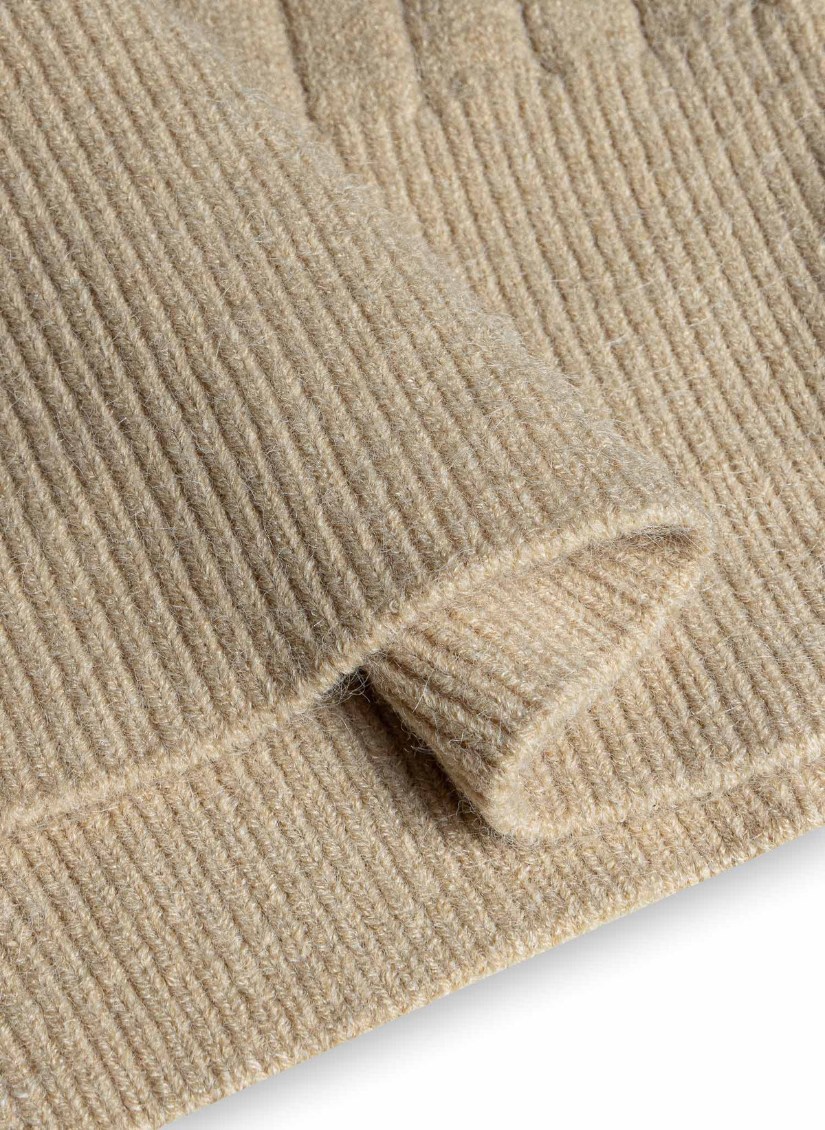 QUARTER ZIP RIBBED KNIT SWEATER