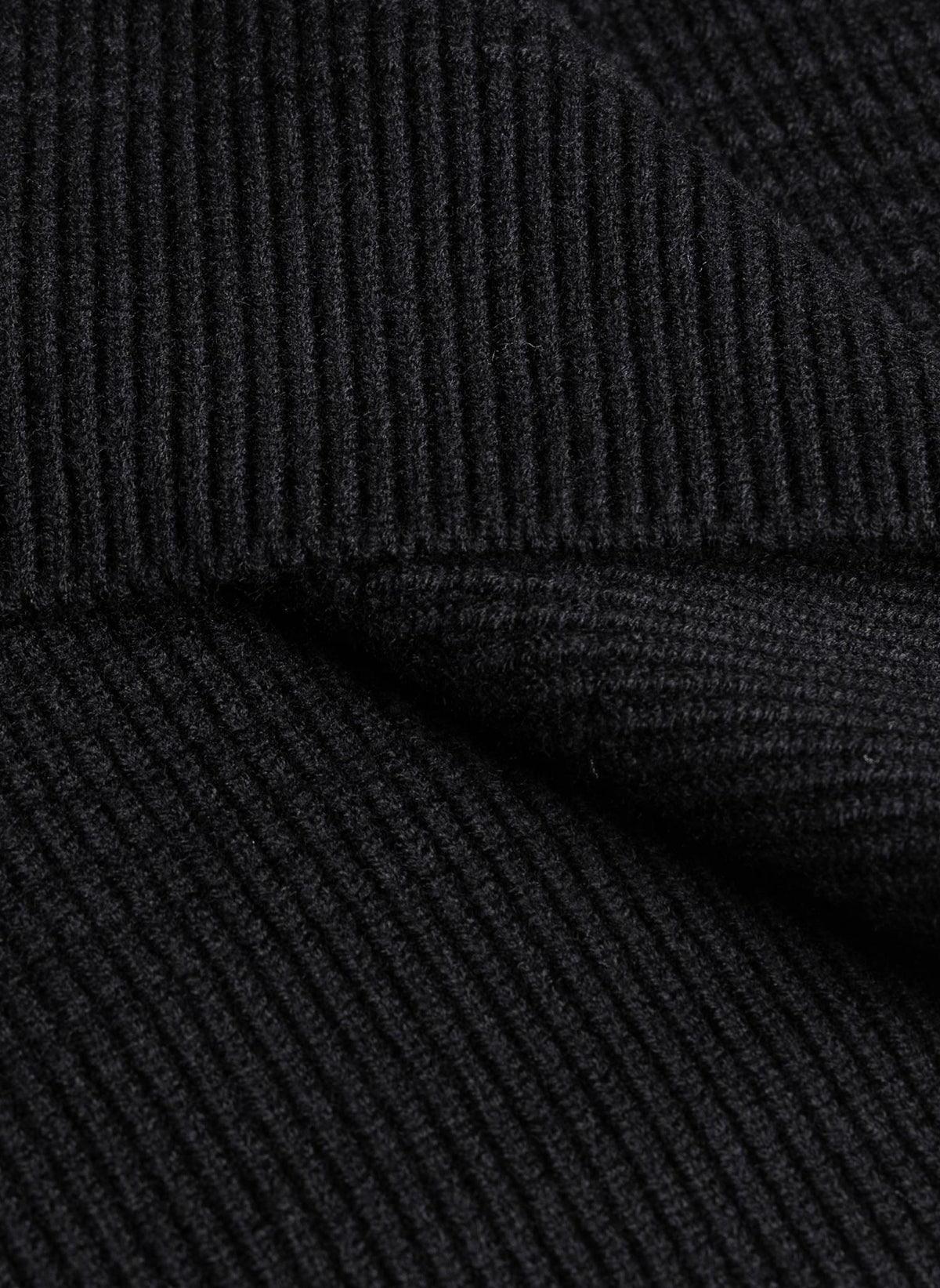 WAFFLE RIBBED QUATER ZIP SWEATER