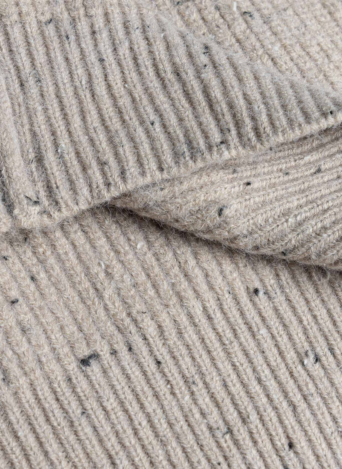 FLECKED FRONT ZIP  KNIT HOODIE