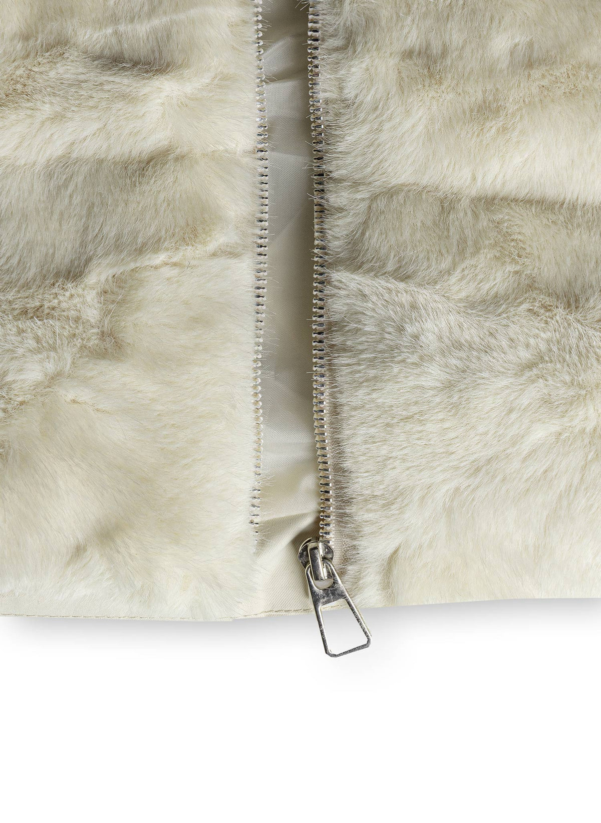 FAUX FUR PANEL PUFFER