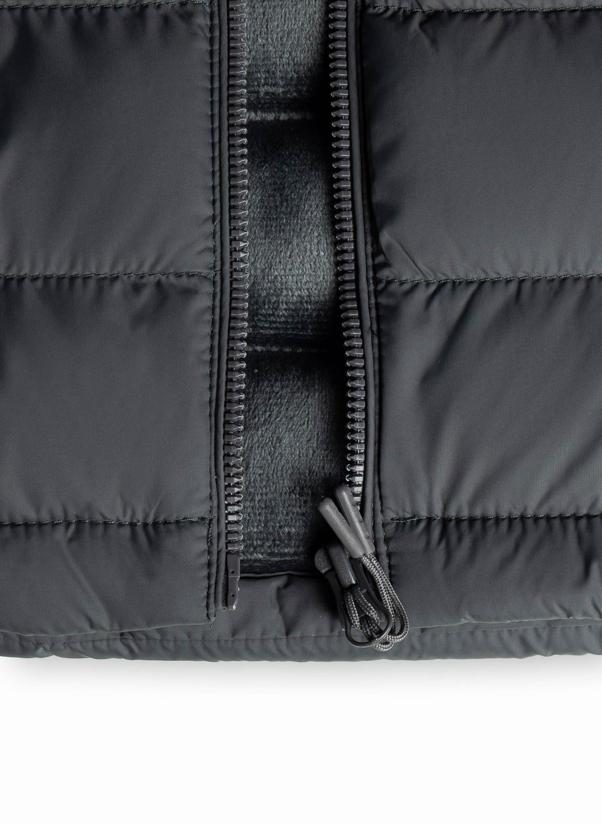 FLEECE LINED HOODED PUFFER VEST