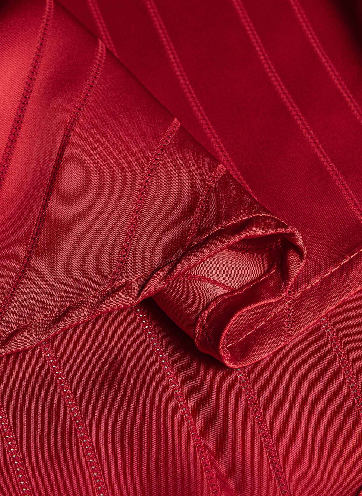 BELTED BOAT NECK SATIN DRAPED TOP
