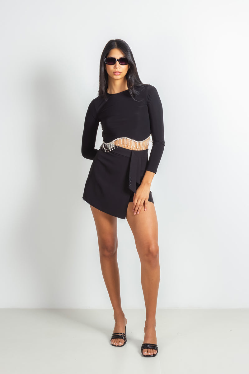 RHINESTONE CROP TOP