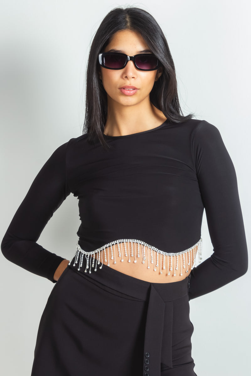 RHINESTONE CROP TOP