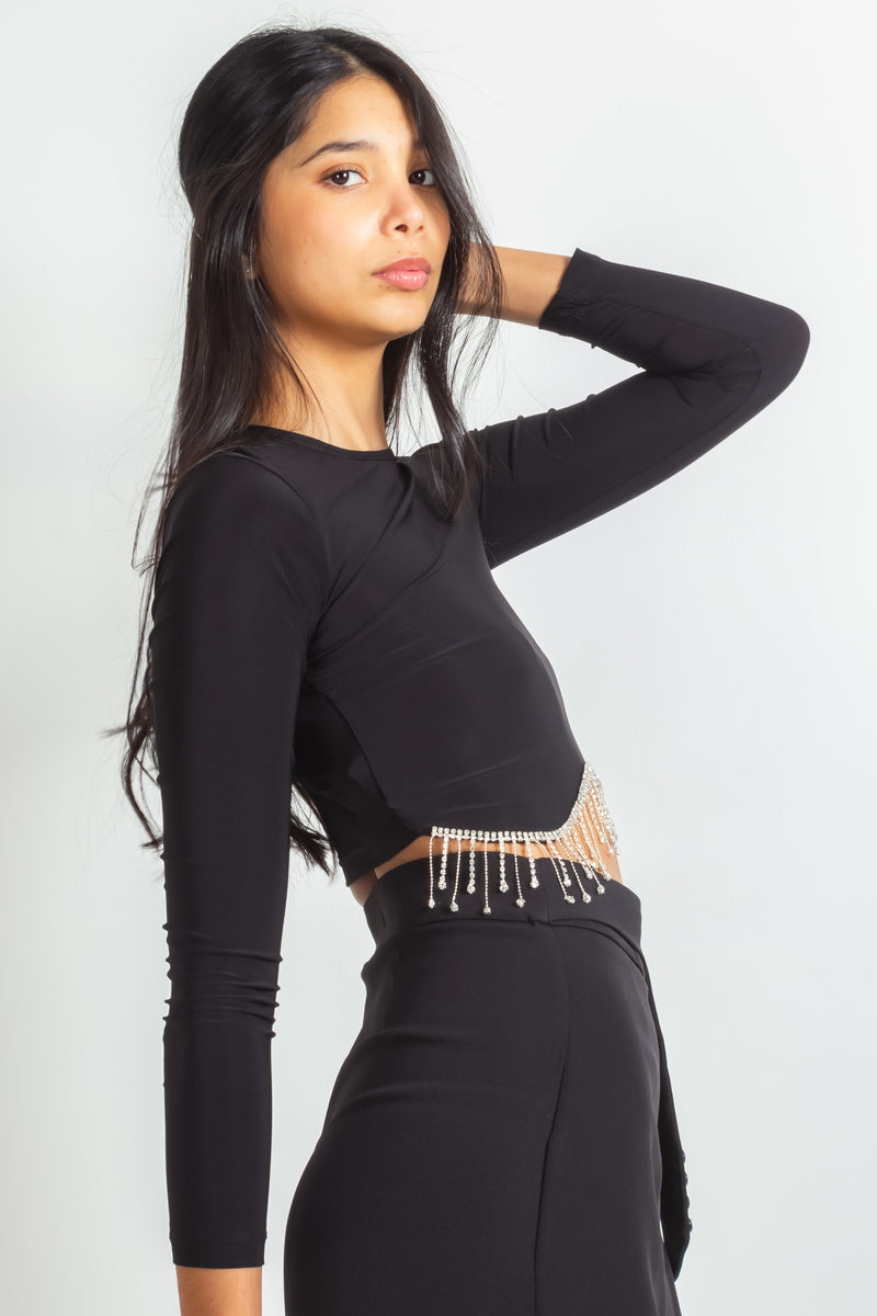 RHINESTONE CROP TOP