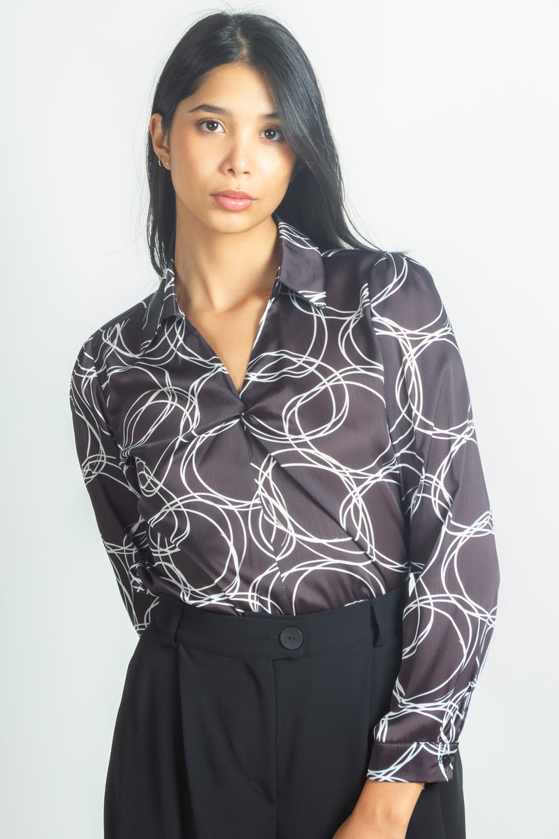 PRINTED SATIN SHIRT