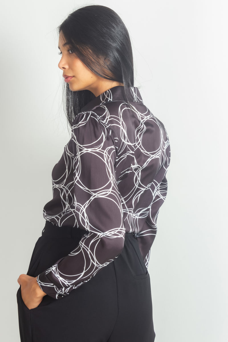 PRINTED SATIN SHIRT