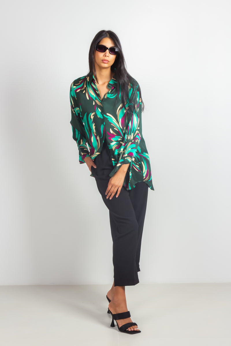 PRINTED SATIN SHIRT