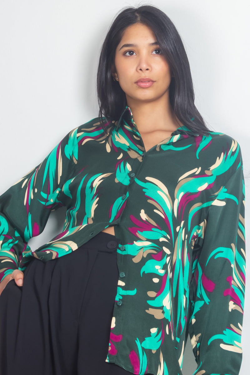 PRINTED SATIN SHIRT