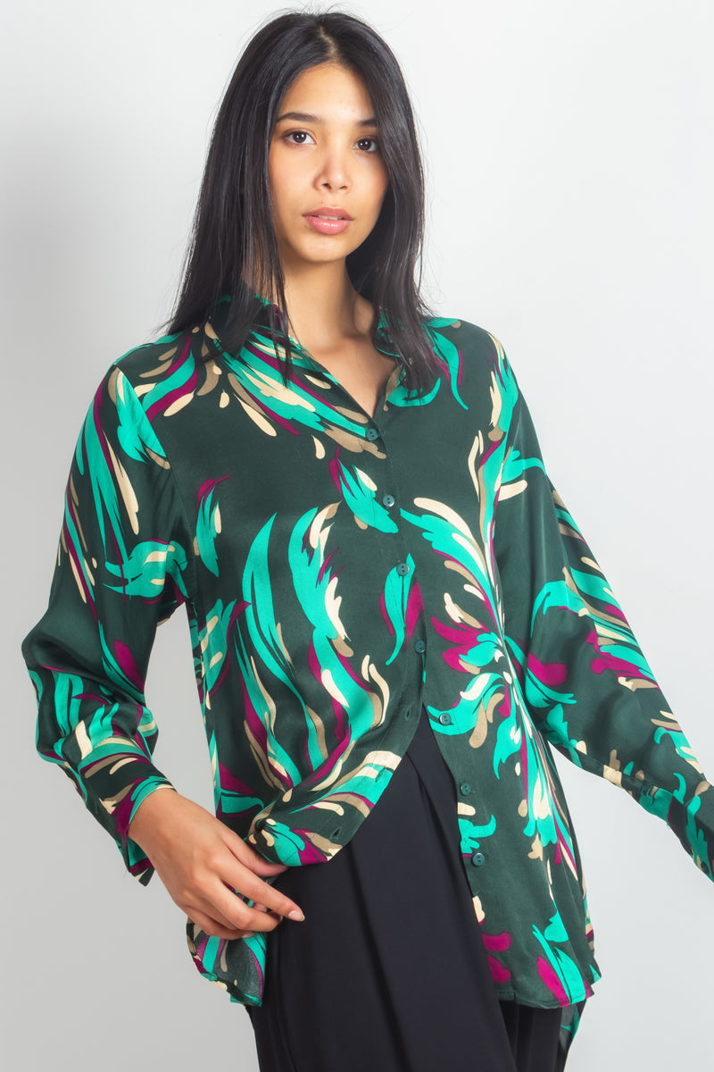 PRINTED SATIN SHIRT