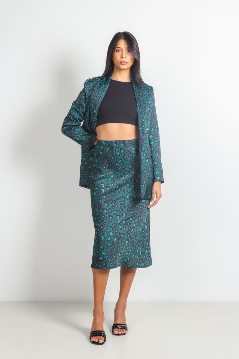 SATIN MIDI SKIRT