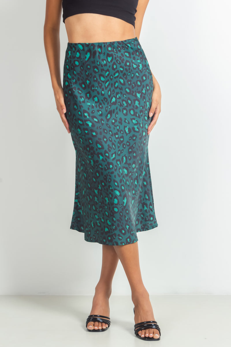 SATIN MIDI SKIRT