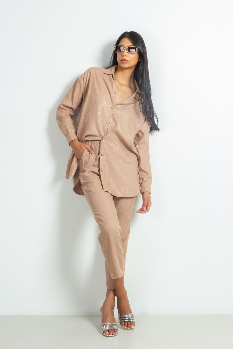 TEXTURED SHIRT SET