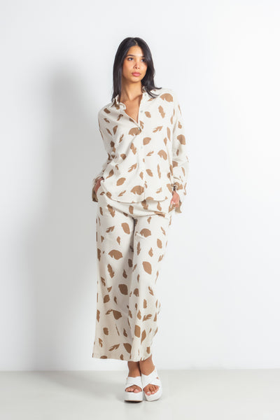 PRINTED LINEN SHIRT SET