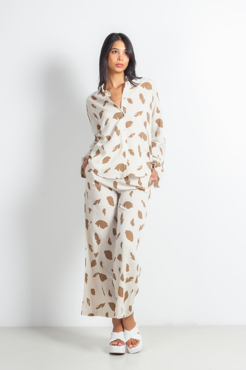 PRINTED LINEN SHIRT SET