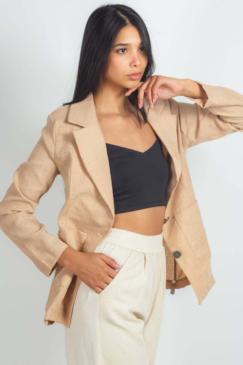LINEN BLEND BLAZER