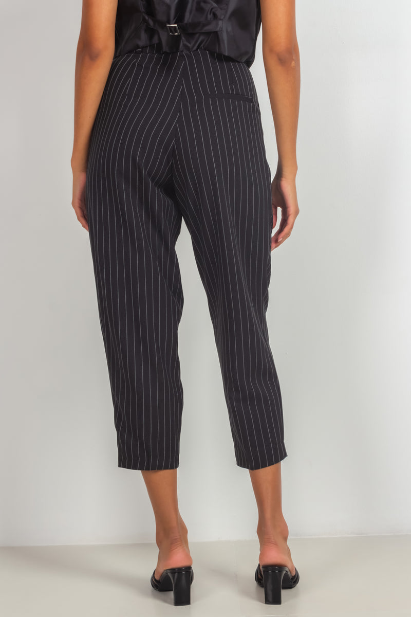 CROPPED PINSTRIPE TROUSERS