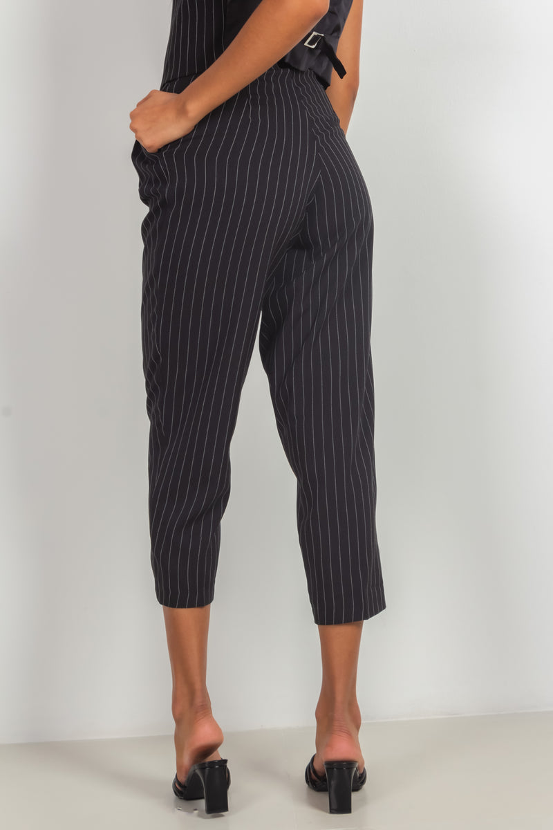 CROPPED PINSTRIPE TROUSERS