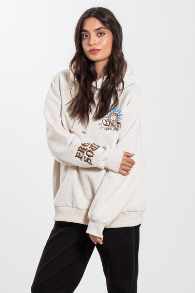 CONTRAST PRINT HOODIE