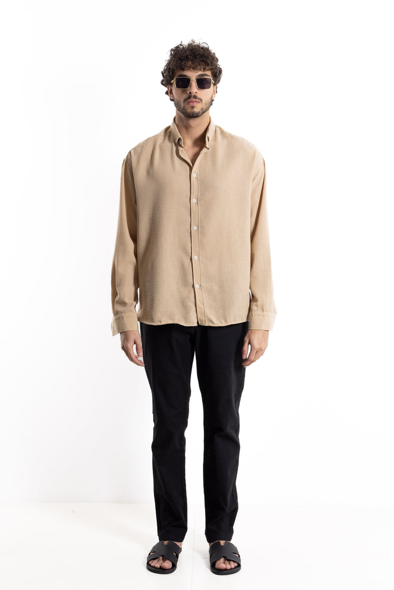 TEXTURED LINEN BLEND SHIRT