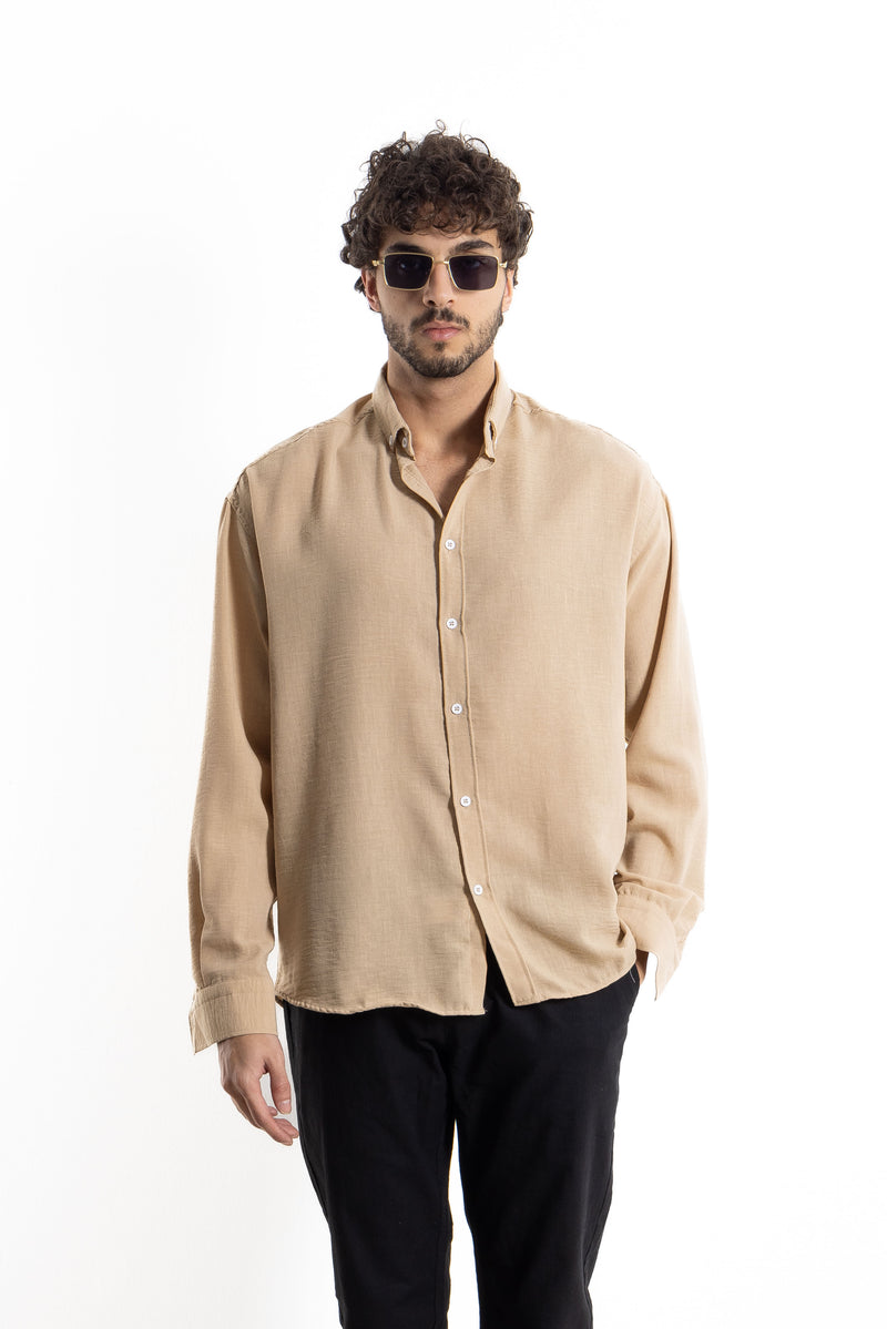 TEXTURED LINEN BLEND SHIRT