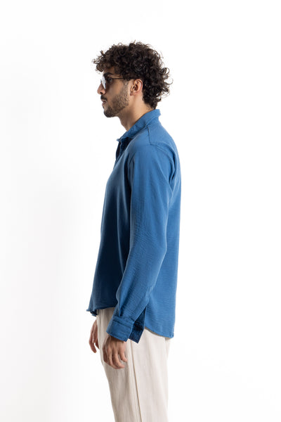 TEXTURED LINEN BLEND SHIRT