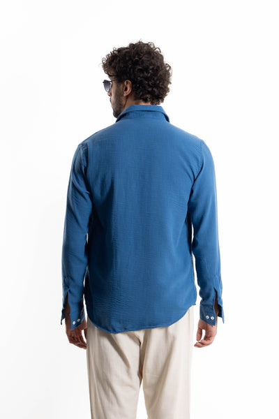 TEXTURED LINEN BLEND SHIRT