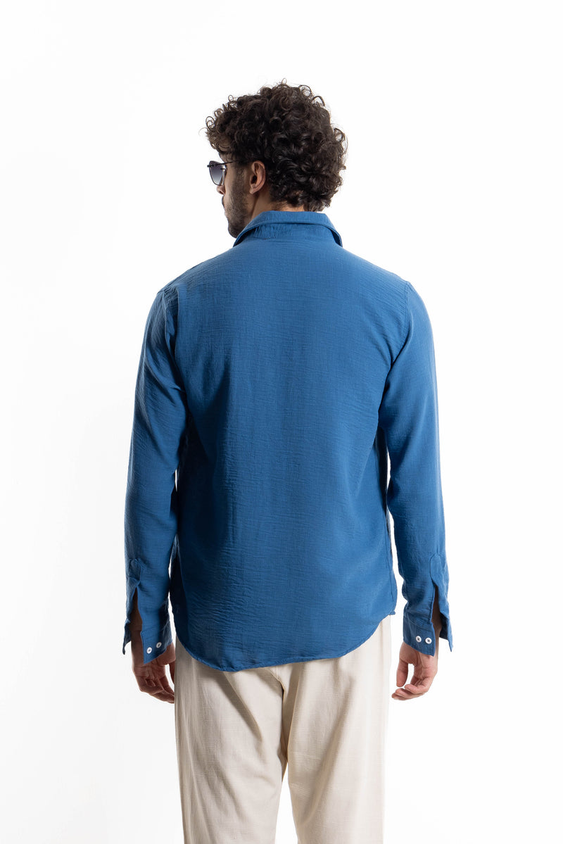 TEXTURED LINEN BLEND SHIRT