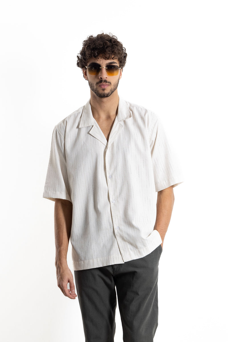 TEXTURED LINEN BLEND SHIRT