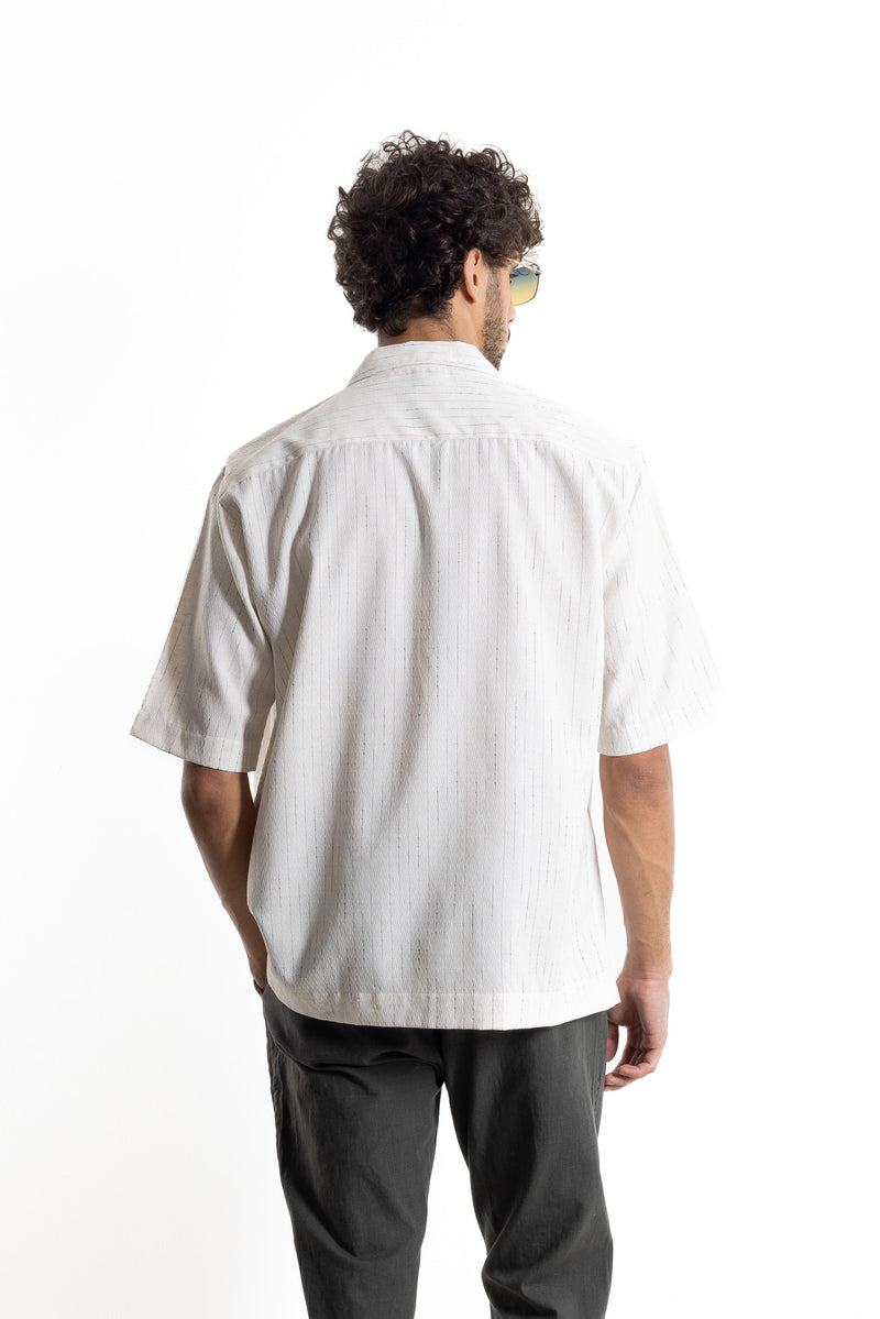 TEXTURED LINEN BLEND SHIRT