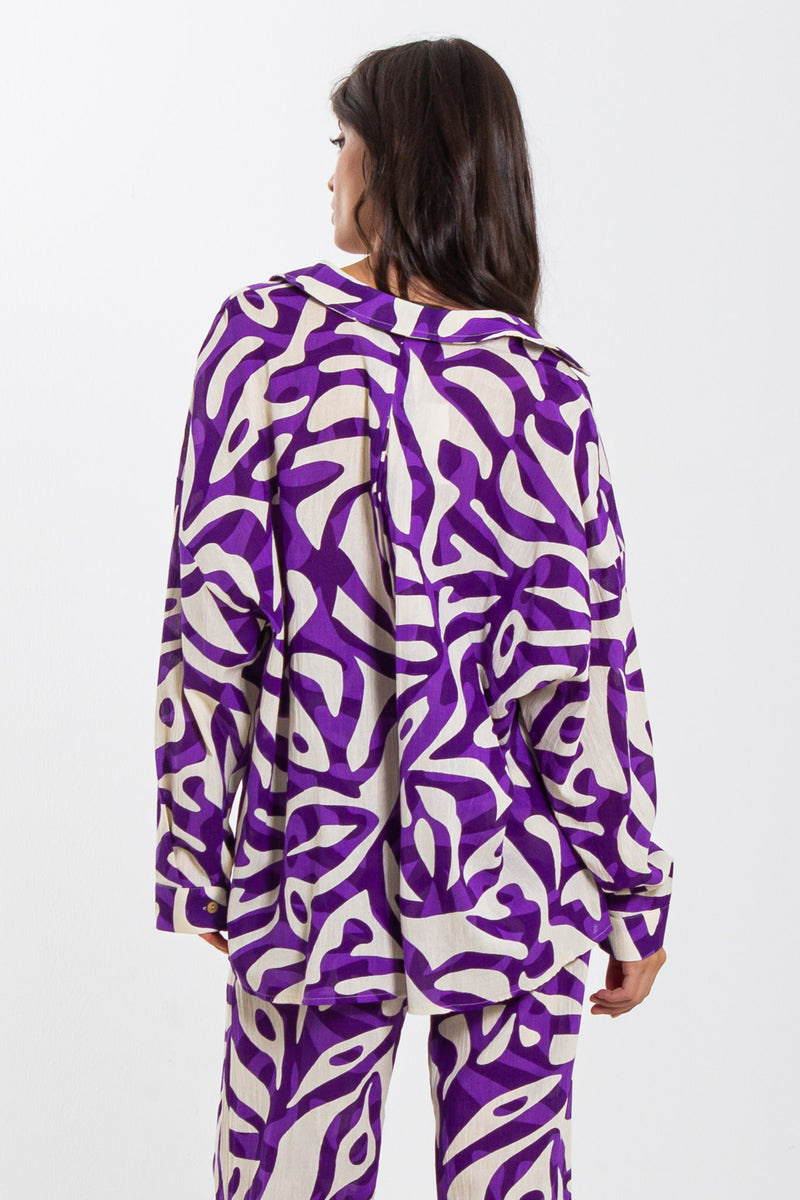 PRINTED LINEN BLEND SHIRT