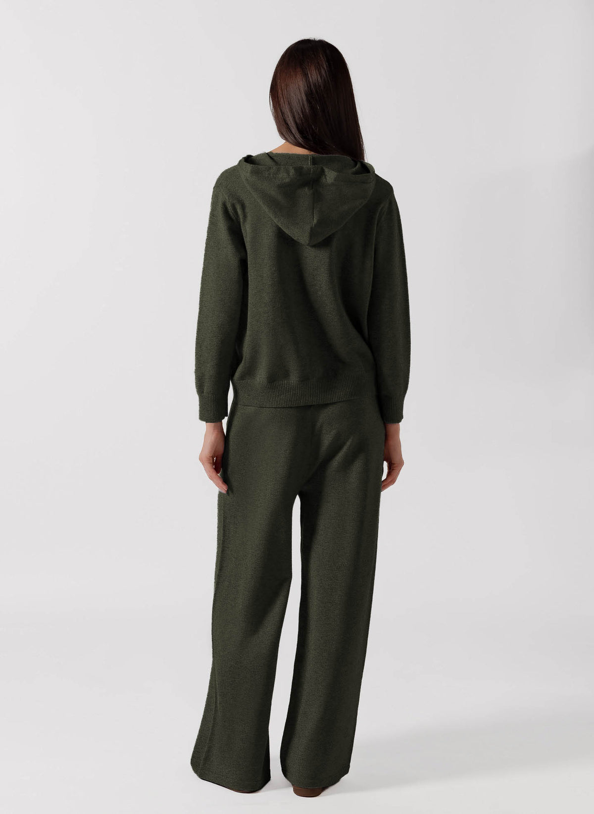 QUATER ZIP HOODED CASHMERE SET