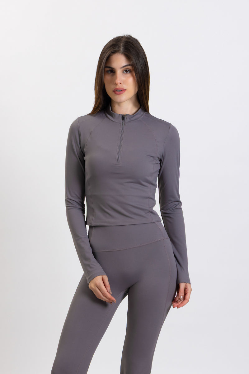 SOFT SCULPT ZIP-UP CROP TOP