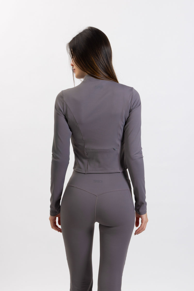 SOFT SCULPT ZIP-UP CROP TOP