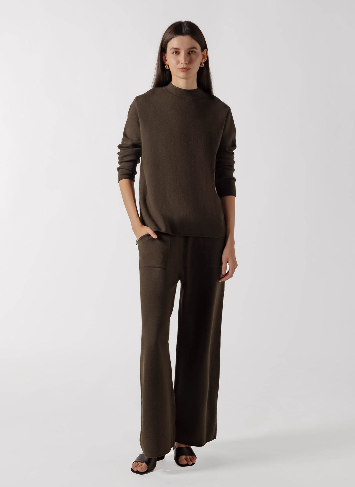 MOCK NECK CASHMERE BLEND SWEATER SET