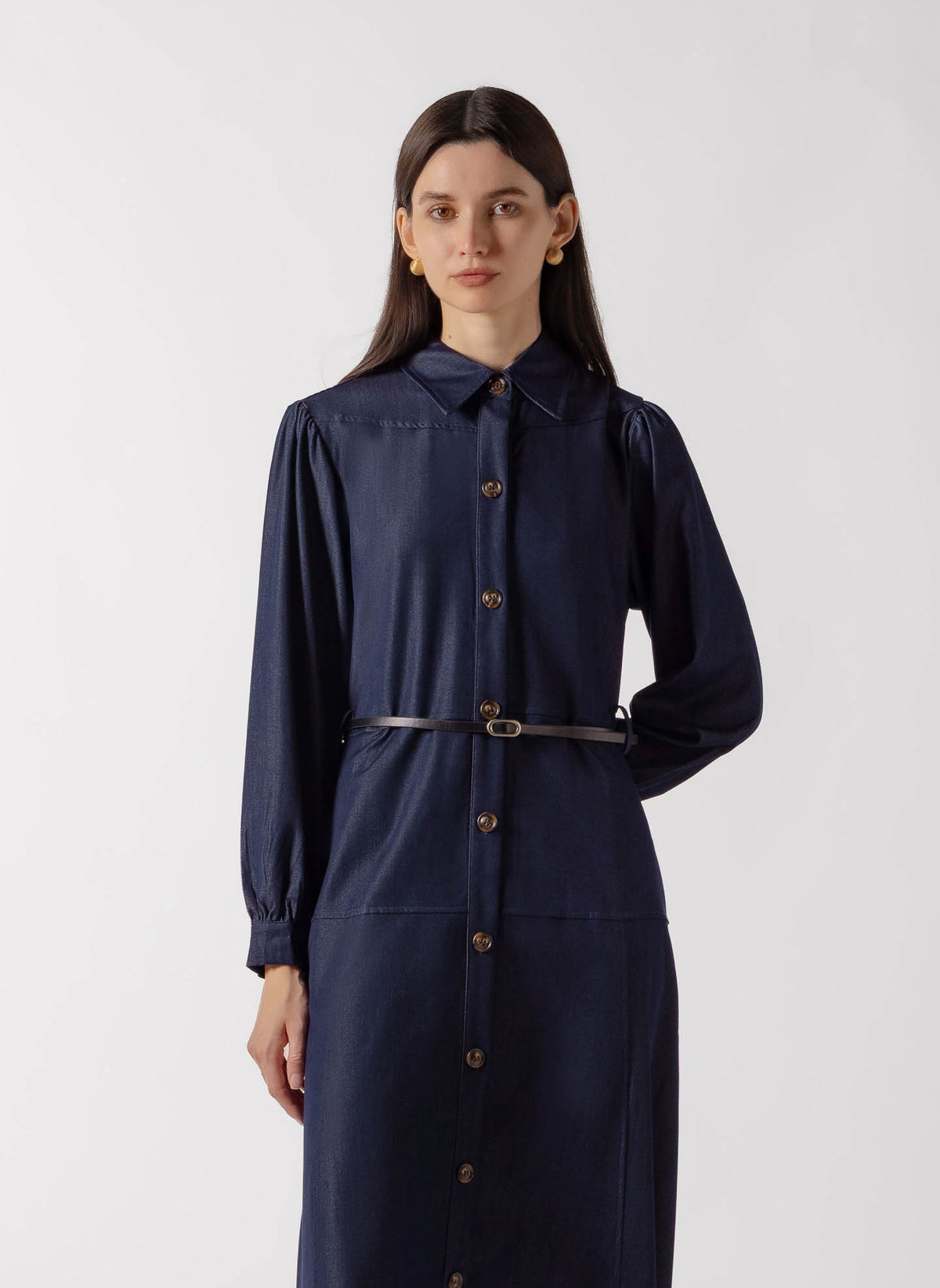 TENCEL BUTTON FRONT MAXI DRESS