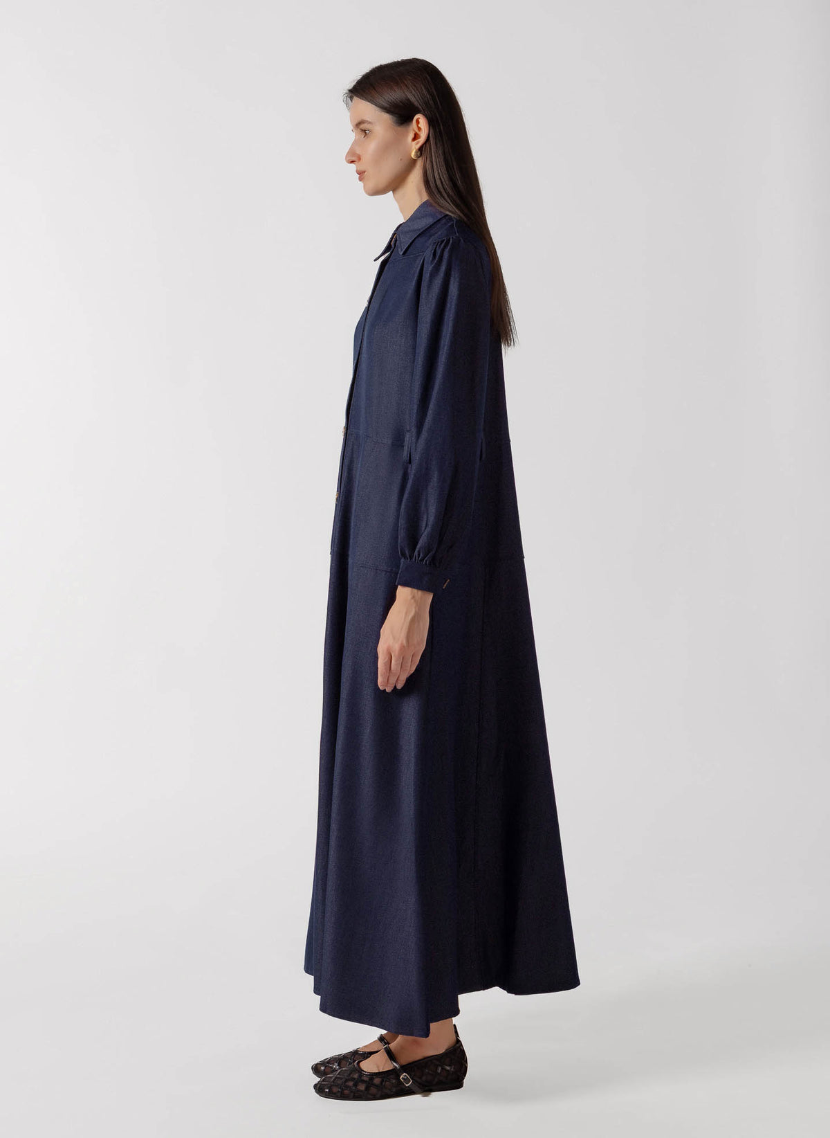 TENCEL BUTTON FRONT MAXI DRESS