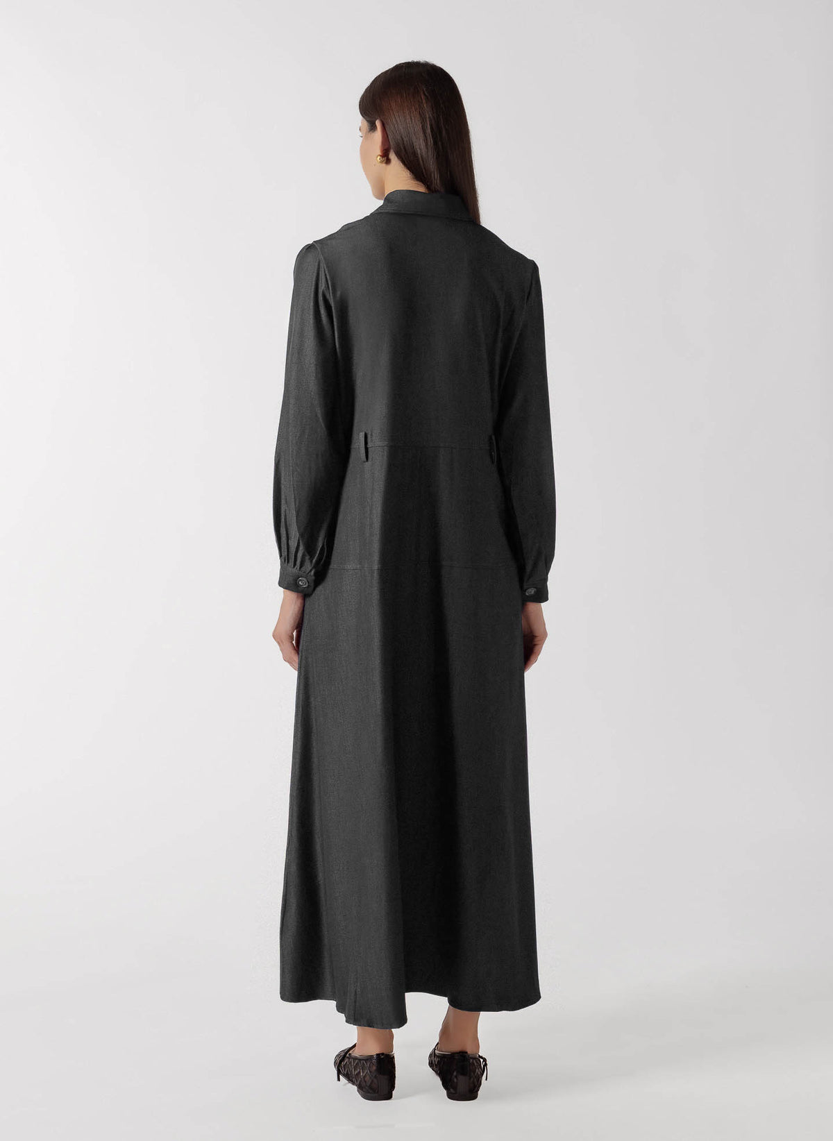 TENCEL BUTTON FRONT MAXI DRESS