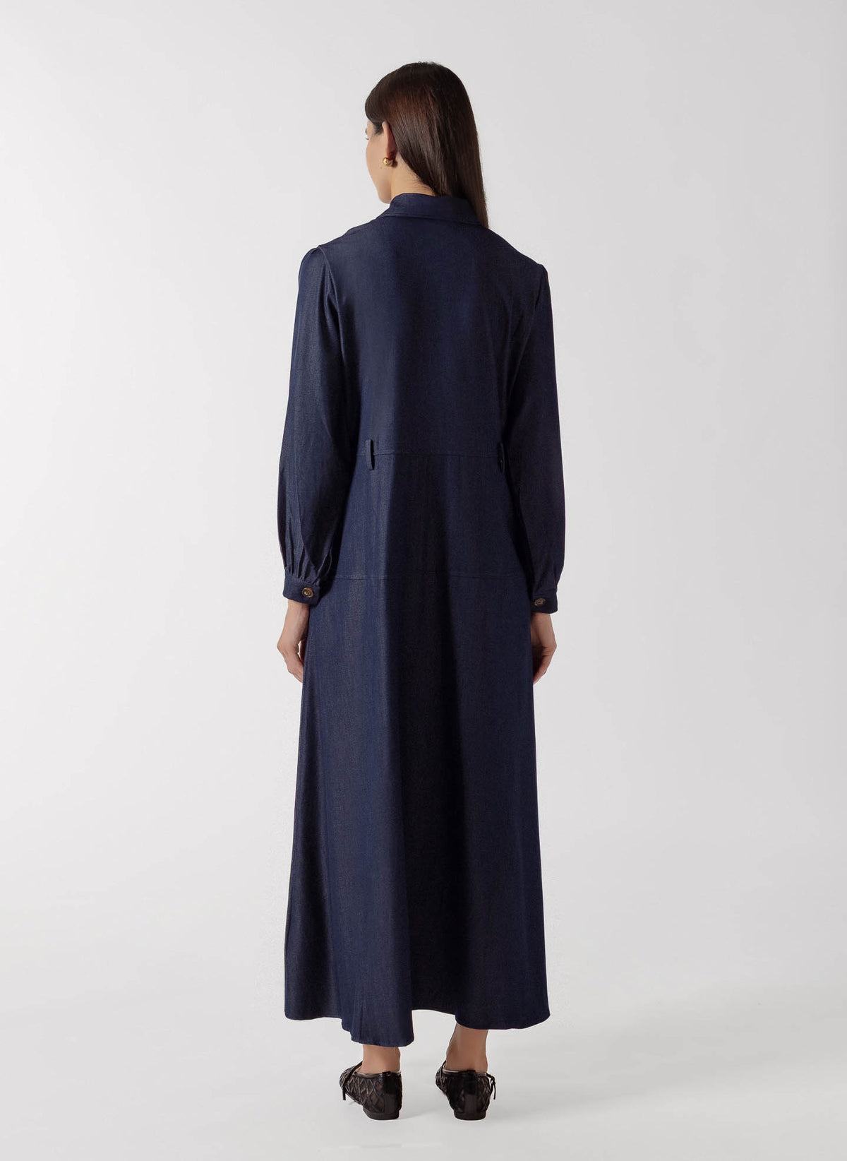 TENCEL BUTTON FRONT MAXI DRESS