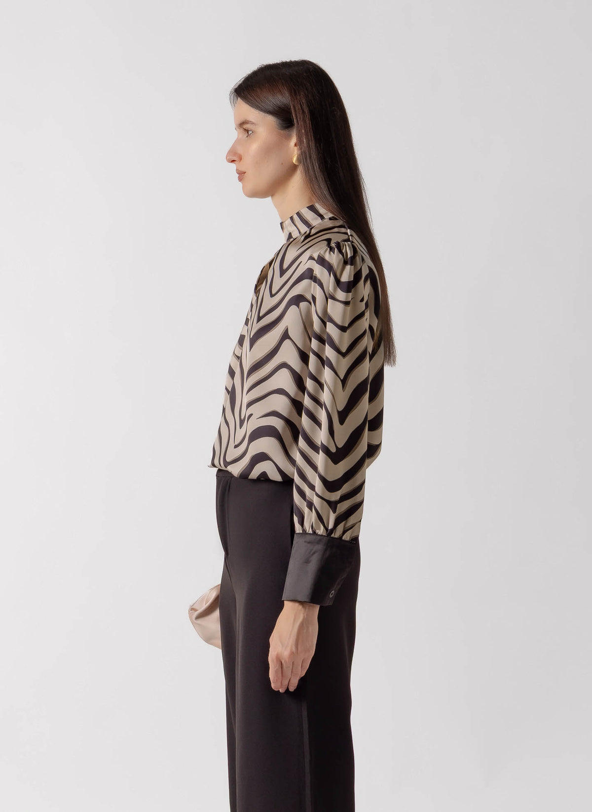 PRINTED SATIN BLOUSE