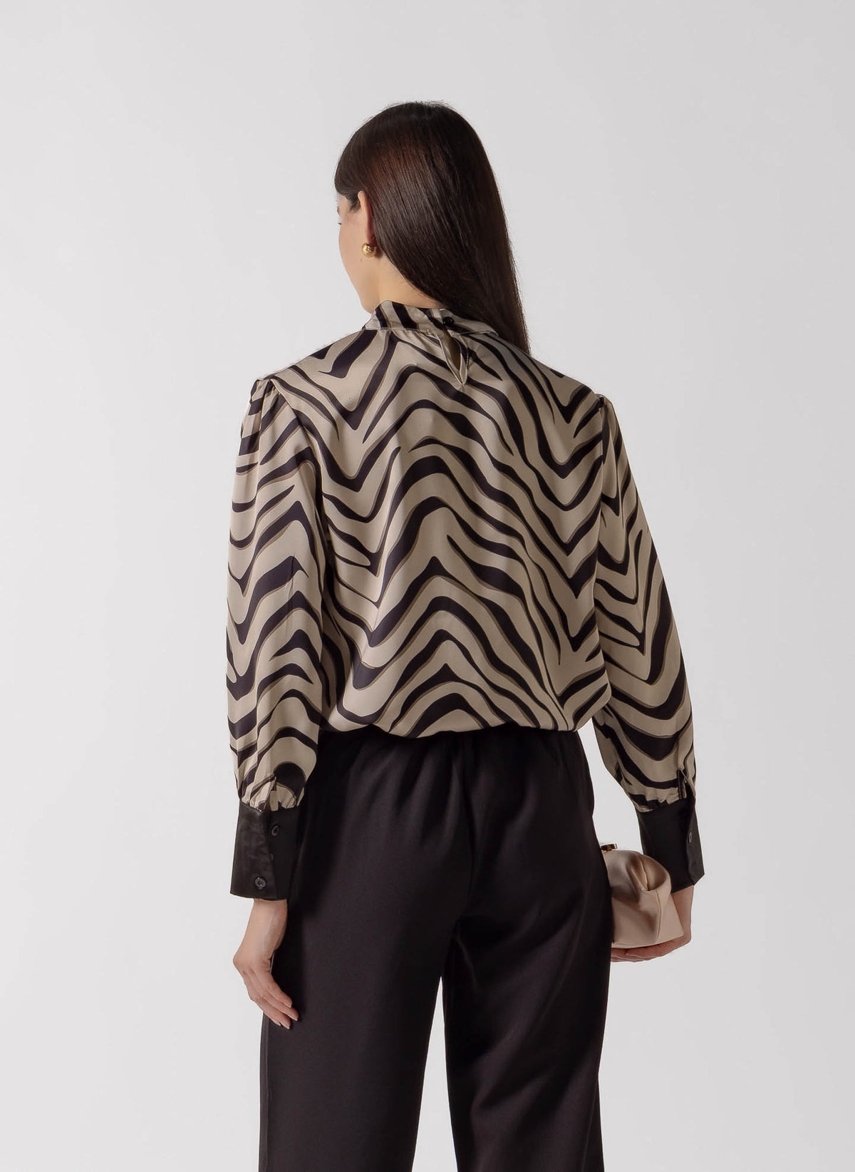 PRINTED SATIN BLOUSE