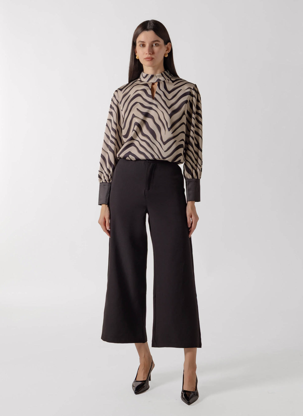 PRINTED SATIN BLOUSE