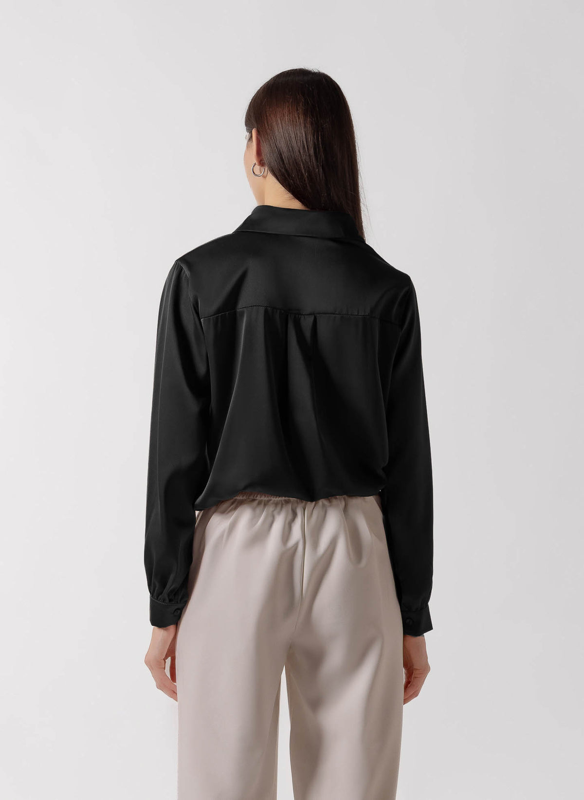 POLKA DOT TIE SATIN SHIRT