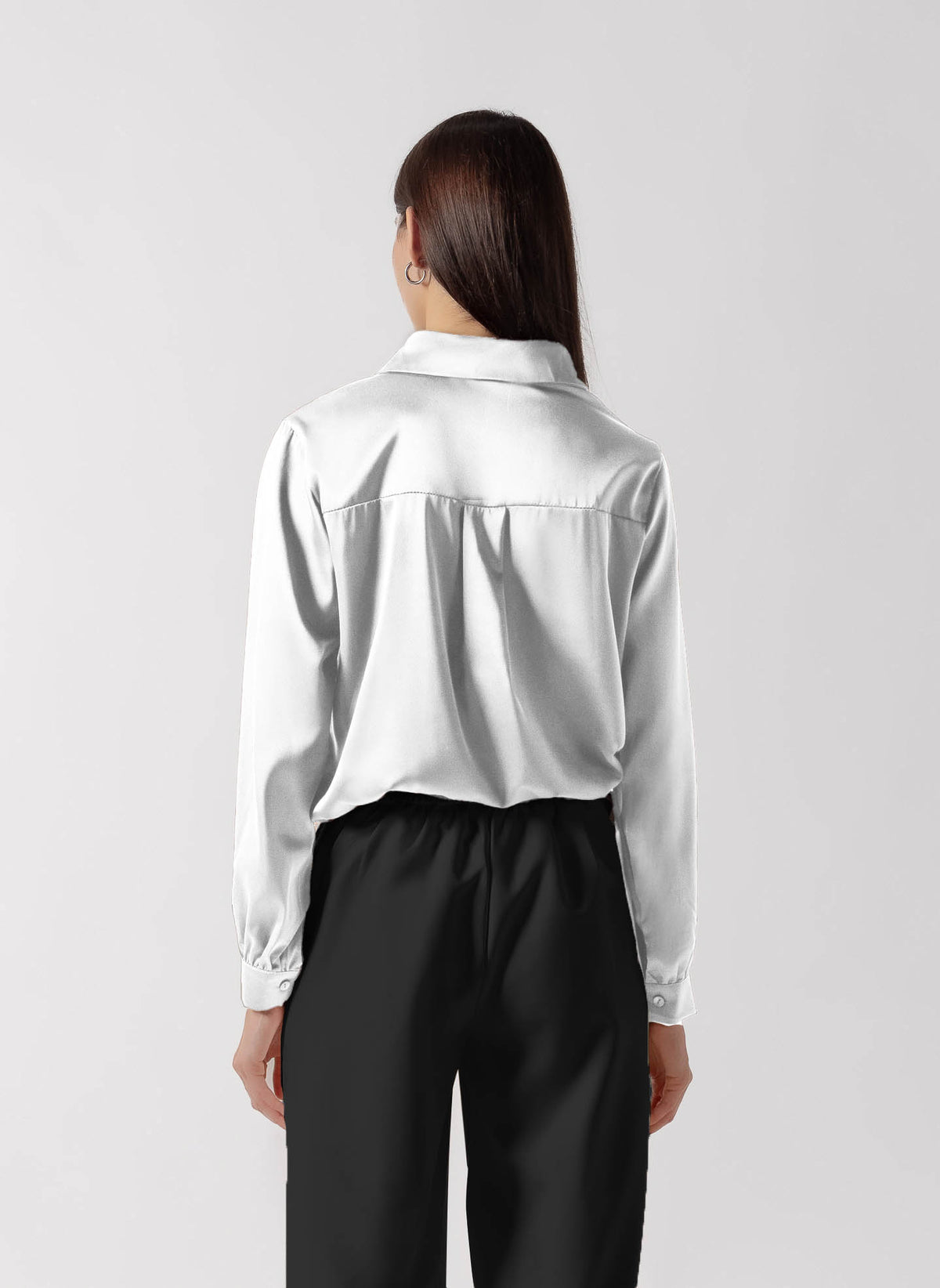 POLKA DOT TIE SATIN SHIRT