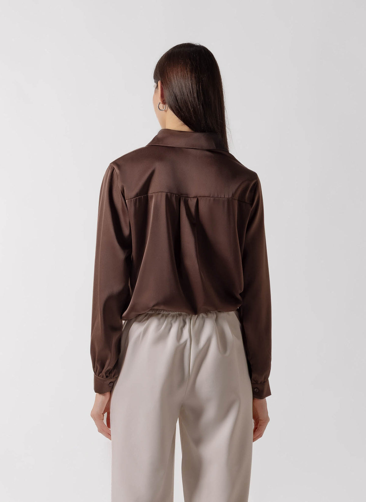 POLKA DOT TIE SATIN SHIRT