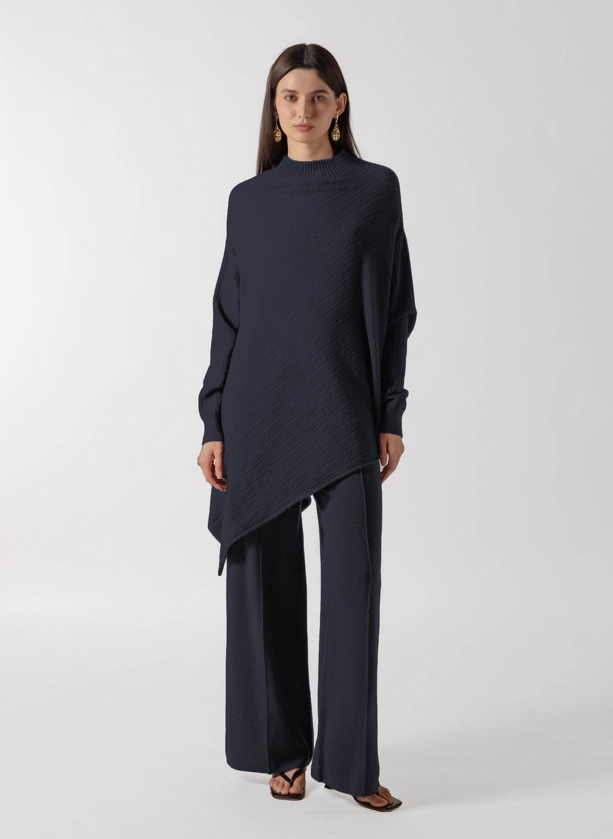 TEXTURED MOCK NECK CASHMERE SET