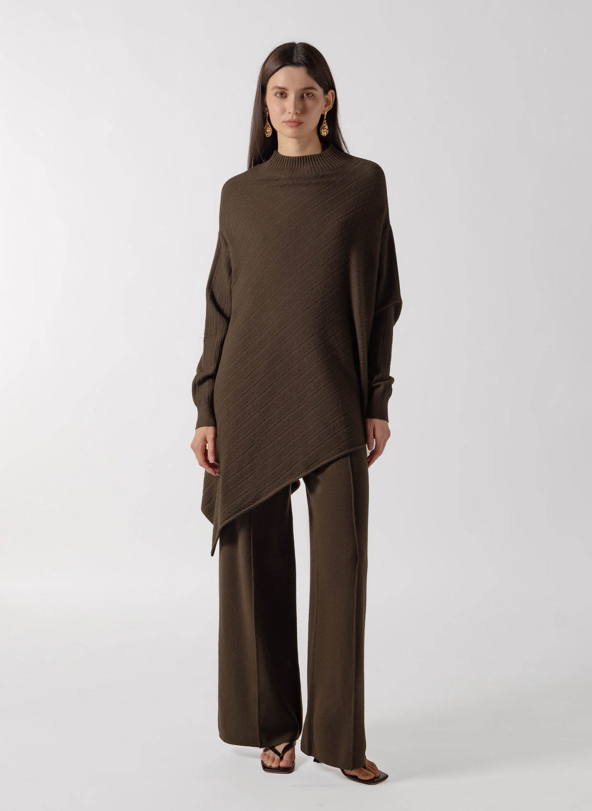 TEXTURED MOCK NECK CASHMERE SET