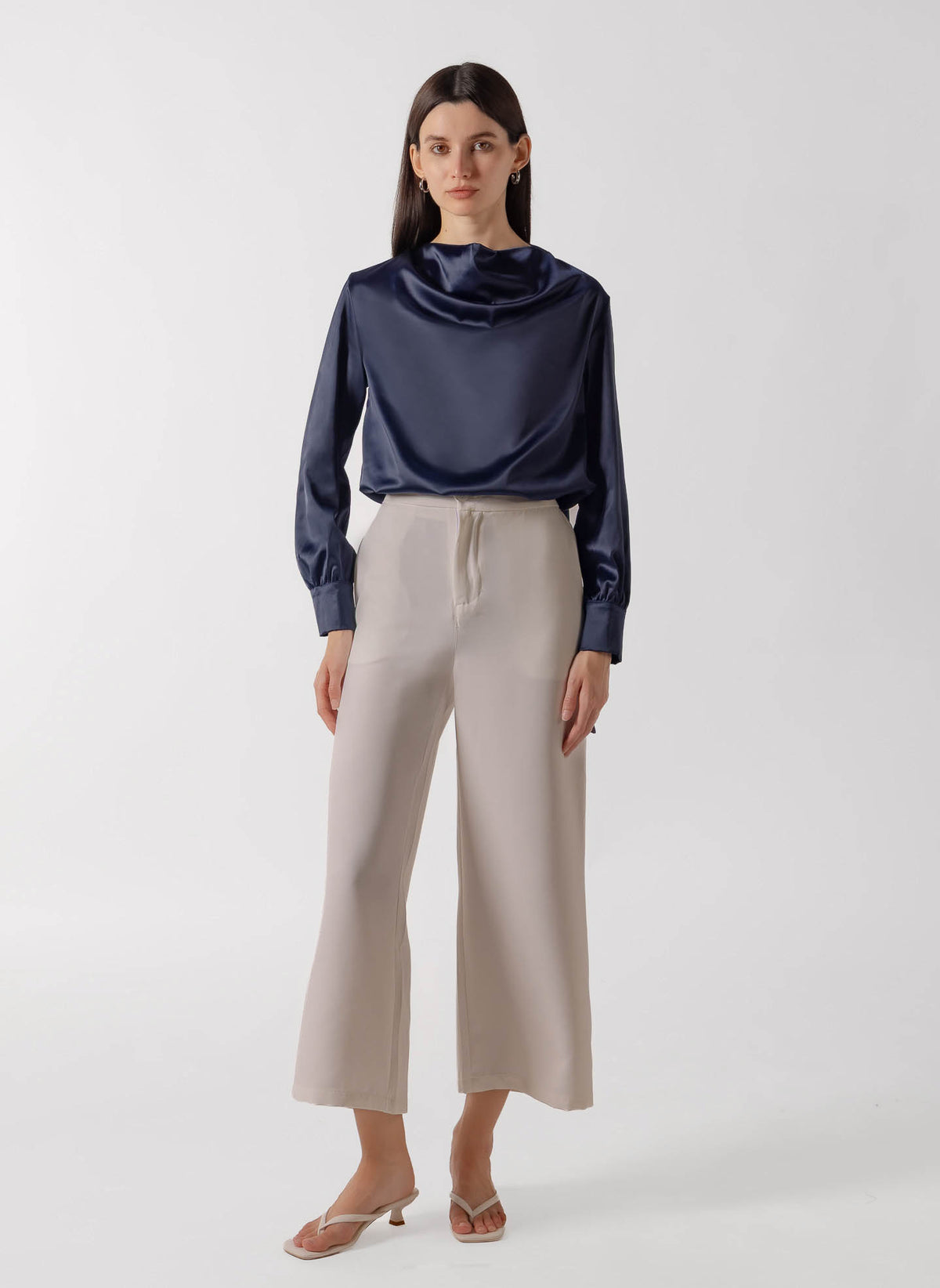 TIE NECK SATIN BLOUSE